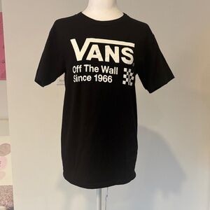 Vans Black Tee with Iconic White Print